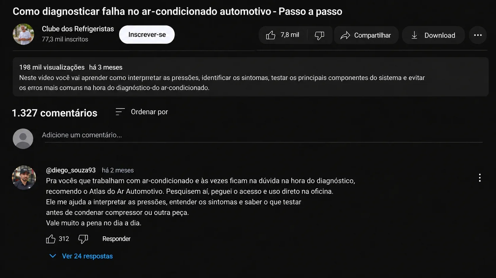 Comentário sobre o Atlas do Ar Automotivo